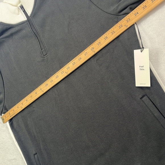 NEW Swet Tailor 1/4 Zip M, L, XXL Black White Stretch Microfleece Slalom Stripe - Picture 13 of 16